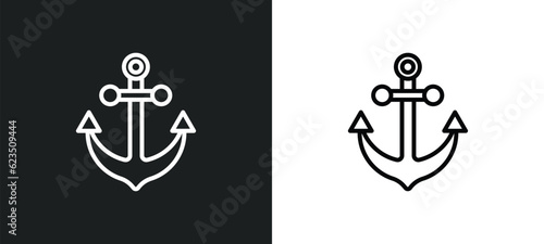 big anchor icon isolated in white and black colors. big anchor outline vector icon from nautical collection for web, mobile apps and ui.