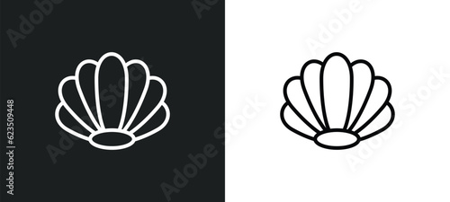 big shell icon isolated in white and black colors. big shell outline vector icon from nautical collection for web, mobile apps and ui.