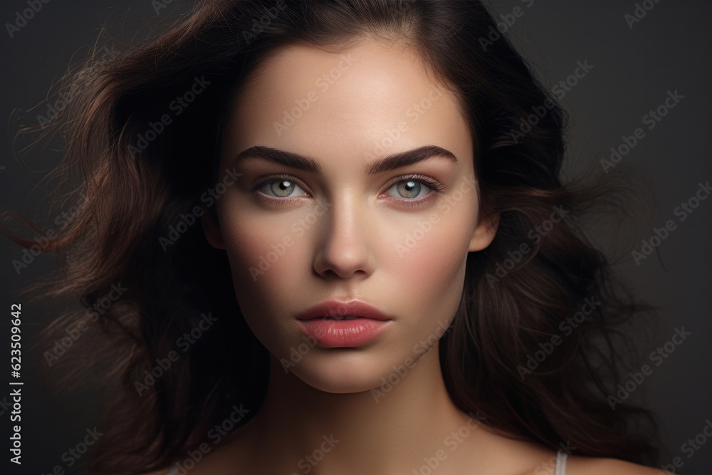 Beauty portrait of female face with natural skin Beauty portrait of female face with natural skin