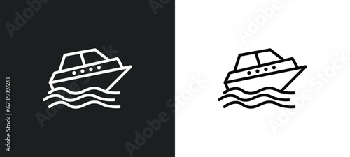 cruise ship icon isolated in white and black colors. cruise ship outline vector icon from nautical collection for web, mobile apps and ui.