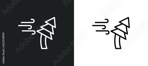 windstorm icon isolated in white and black colors. windstorm outline vector icon from nature collection for web, mobile apps and ui.