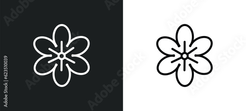 geranium icon isolated in white and black colors. geranium outline vector icon from nature collection for web, mobile apps and ui.