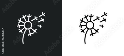 dandelion icon isolated in white and black colors. dandelion outline vector icon from nature collection for web, mobile apps and ui.