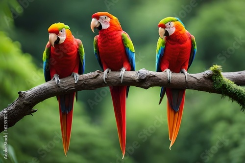 red and green macaw generated Ai