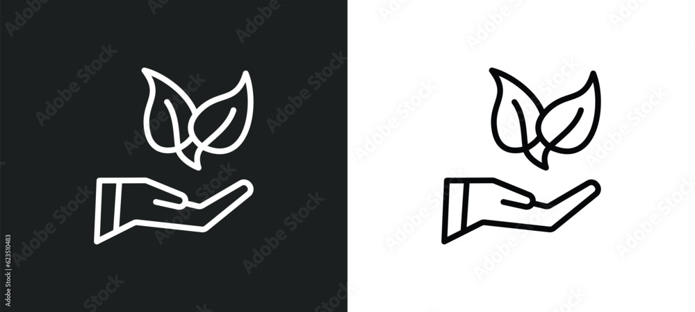 conservation icon isolated in white and black colors. conservation outline vector icon from nature collection for web, mobile apps and ui.