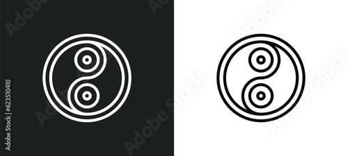 fengshui icon isolated in white and black colors. fengshui outline vector icon from nature collection for web, mobile apps and ui.