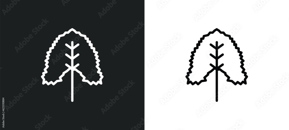 linden leaf icon isolated in white and black colors. linden leaf outline vector icon from nature collection for web, mobile apps and ui.