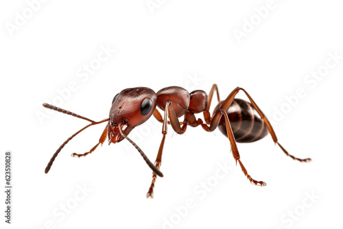 Side View of Ant Walking Isolated on Transparent Background. Generative AI © AIstudio1