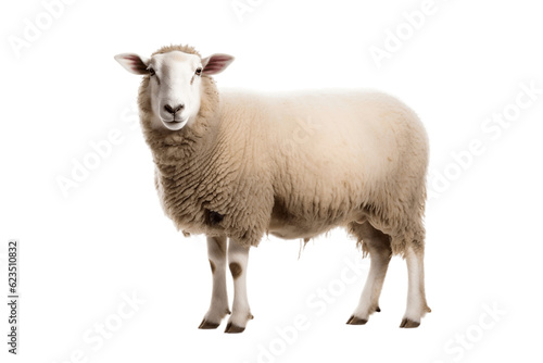 Sheep Standing Isolated on Transparent Background. Generative AI