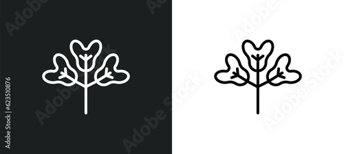 obcordate icon isolated in white and black colors. obcordate outline vector icon from nature collection for web  mobile apps and ui.