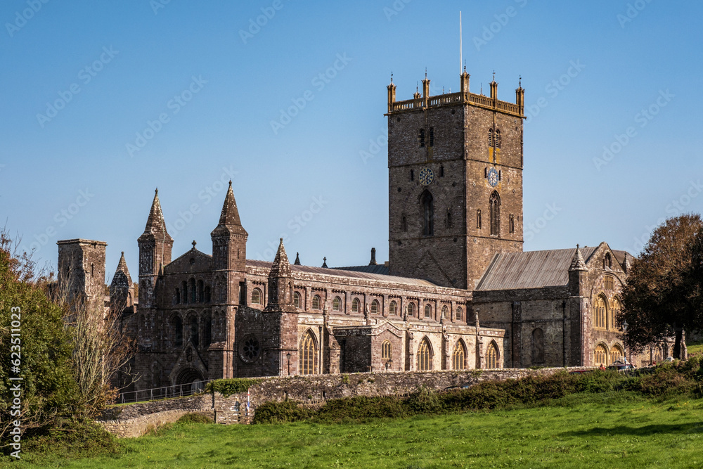St Davids cathedral, situated in the small city of St Davids, Pembrokeshire, Wales.