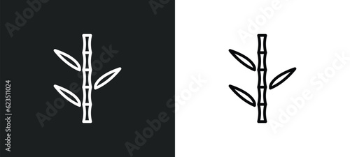 bamboo sticks icon isolated in white and black colors. bamboo sticks outline vector icon from nature collection for web, mobile apps and ui.