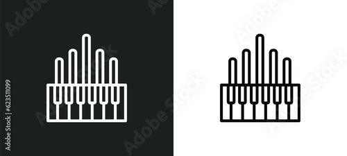 organ icon isolated in white and black colors. organ outline vector icon from music and media collection for web, mobile apps and ui.