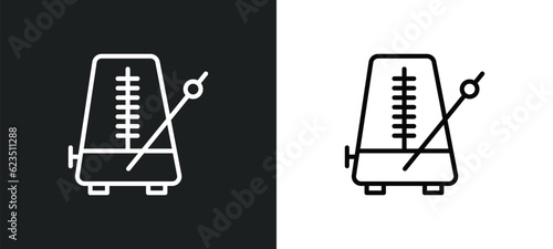metronome icon isolated in white and black colors. metronome outline vector icon from music and media collection for web, mobile apps and ui.