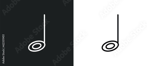 half note icon isolated in white and black colors. half note outline vector icon from music and media collection for web, mobile apps and ui.