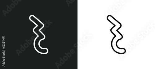 quarter note rest icon isolated in white and black colors. quarter note rest outline vector icon from music and media collection for web, mobile apps and ui. photo