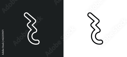 quarter note rest icon isolated in white and black colors. quarter note rest outline vector icon from music and media collection for web, mobile apps and ui.