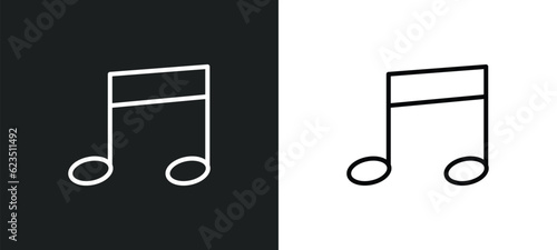 eighth note icon isolated in white and black colors. eighth note outline vector icon from music and media collection for web, mobile apps and ui.