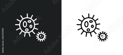 bacteria icon isolated in white and black colors. bacteria outline vector icon from medical collection for web, mobile apps and ui.
