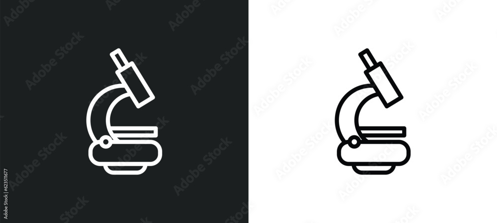 microscope tool icon isolated in white and black colors. microscope tool outline vector icon from medical collection for web, mobile apps and ui.