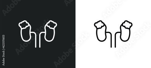 adrenal gland icon isolated in white and black colors. adrenal gland outline vector icon from medical collection for web, mobile apps and ui.