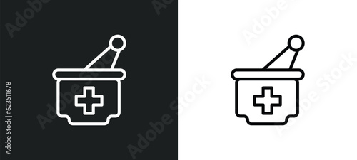 medicines bowl icon isolated in white and black colors. medicines bowl outline vector icon from medical collection for web, mobile apps and ui.