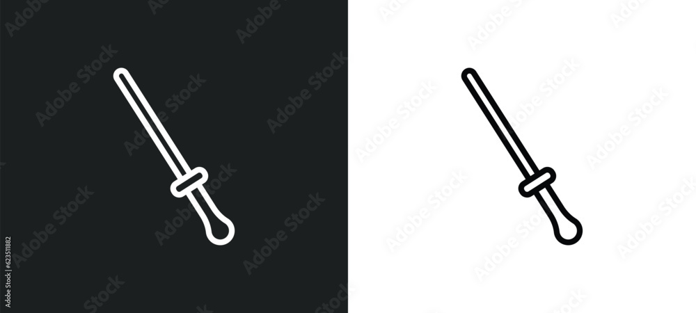 knife sharpener icon isolated in white and black colors. knife sharpener outline vector icon from kitchen collection for web, mobile apps and ui. knife sharpener icon isolated in white and black colors. knife sharpener outline vector icon from kitchen collection for web, mobile apps and ui.