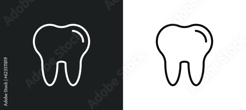 molar tooth icon isolated in white and black colors. molar tooth outline vector icon from medical collection for web, mobile apps and ui.