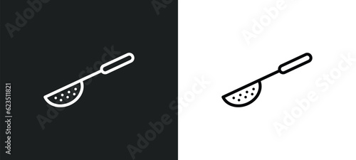 sugar sifter icon isolated in white and black colors. sugar sifter outline vector icon from kitchen collection for web, mobile apps and ui.