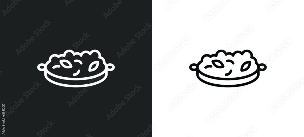 paella icon isolated in white and black colors. paella outline vector icon from kitchen collection for web, mobile apps and ui. paella icon isolated in white and black colors. paella outline vector icon from kitchen collection for web, mobile apps and ui.