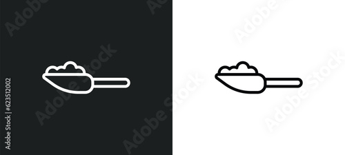 scoop icon isolated in white and black colors. scoop outline vector icon from kitchen collection for web, mobile apps and ui.
