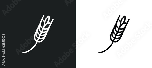 wheat icon isolated in white and black colors. wheat outline vector icon from kitchen collection for web, mobile apps and ui.