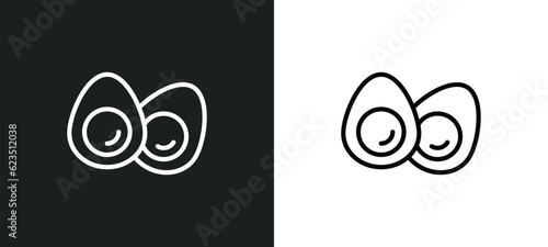 eggs icon isolated in white and black colors. eggs outline vector icon from kitchen collection for web, mobile apps and ui.