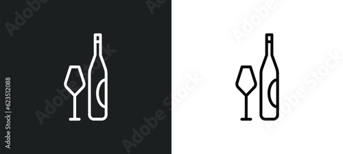 wine bottle icon isolated in white and black colors. wine bottle outline vector icon from kitchen collection for web, mobile apps and ui.