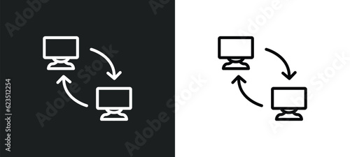 remote access icon isolated in white and black colors. remote access outline vector icon from internet security collection for web, mobile apps and ui.