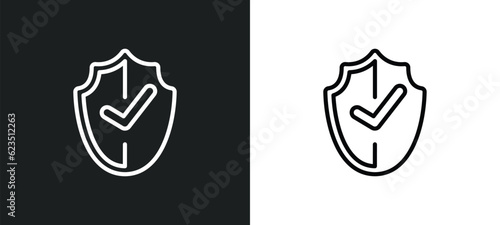 protected icon isolated in white and black colors. protected outline vector icon from internet security collection for web, mobile apps and ui.