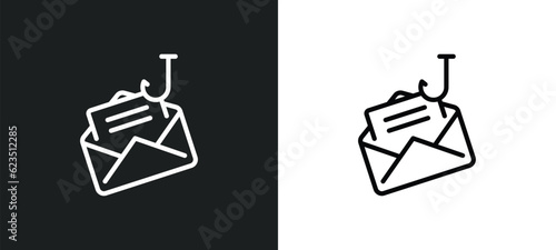phishing icon isolated in white and black colors. phishing outline vector icon from internet security collection for web, mobile apps and ui.