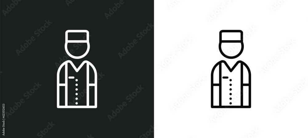 bellboy icon isolated in white and black colors. bellboy outline vector icon from hotel and restaurant collection for web, mobile apps and ui. bellboy icon isolated in white and black colors. bellboy outline vector icon from hotel and restaurant collection for web, mobile apps and ui.
