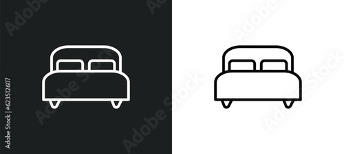 double bed icon isolated in white and black colors. double bed outline vector icon from hotel and restaurant collection for web, mobile apps and ui.
