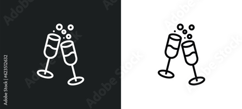 champagne icon isolated in white and black colors. champagne outline vector icon from hotel and restaurant collection for web, mobile apps and ui.