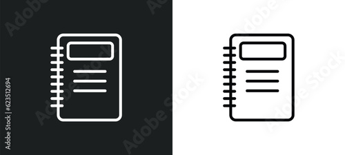 agenda icon isolated in white and black colors. agenda outline vector icon from hotel and restaurant collection for web, mobile apps and ui.