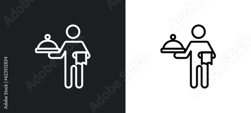 servant icon isolated in white and black colors. servant outline vector icon from hotel and restaurant collection for web, mobile apps and ui.