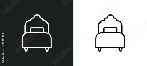 single bed icon isolated in white and black colors. single bed outline vector icon from hotel and restaurant collection for web, mobile apps and ui.