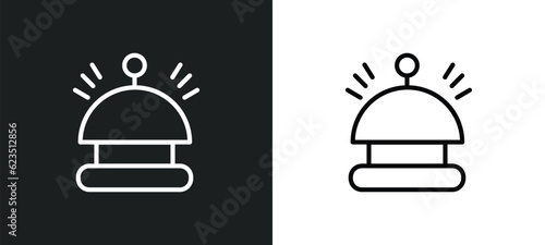 reception bell icon isolated in white and black colors. reception bell outline vector icon from hotel and restaurant collection for web, mobile apps and ui.