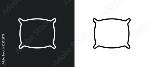 pillow icon isolated in white and black colors. pillow outline vector icon from hotel and restaurant collection for web, mobile apps and ui.