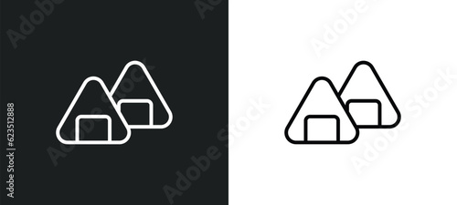 onigiri icon isolated in white and black colors. onigiri outline vector icon from hotel and restaurant collection for web, mobile apps and ui.