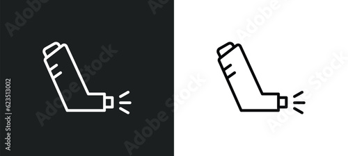 inhalator icon isolated in white and black colors. inhalator outline vector icon from medical collection for web, mobile apps and ui.