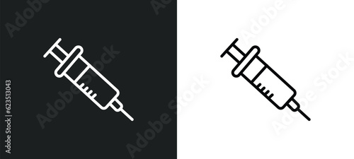 syringe icon isolated in white and black colors. syringe outline vector icon from health and medical collection for web, mobile apps and ui.