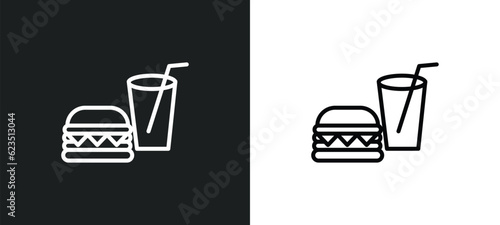 fast food icon isolated in white and black colors. fast food outline vector icon from health and medical collection for web, mobile apps and ui.