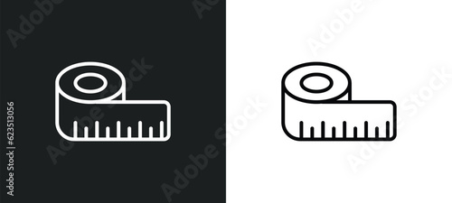 measure tape icon isolated in white and black colors. measure tape outline vector icon from health and medical collection for web, mobile apps and ui. photo